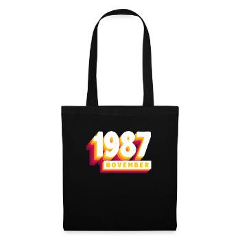 Novembre 1987 36 Ans Homme Femme Anniversaire - Sac en tissu - noir - Devant