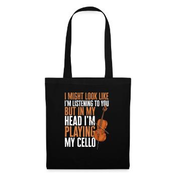 Violoncelliste Violoncelliste Musicien Violoncelle - Sac en tissu - noir - Devant