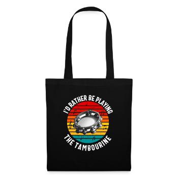 Tambourin Pour Hommes Femmes Drôle Joueur De Tambourin - Sac en tissu - noir - Devant