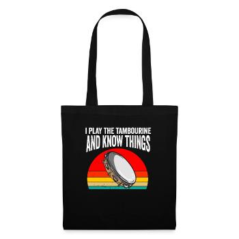 Tambourin Pour Hommes Femmes Drôle Joueur De Tambourin - Sac en tissu - noir - Devant
