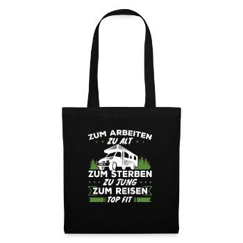 Zum reisen topfit - Geschenk Reisende - Stoffbeutel - Schwarz - Vorne