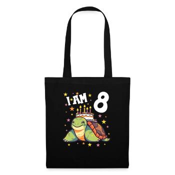 Je suis 8 Tortues Tortue 8e anniversaire - Sac en tissu - noir - Devant