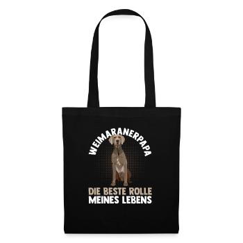 Hund Hundepapa Vater Weimaranerpapa Weimaraner - Stoffbeutel - Schwarz - Vorne