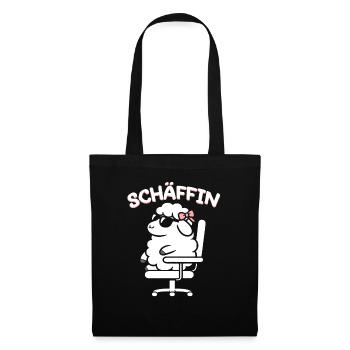 Chef Chefin Schaf Geschenk Schäfin Spruch - Stoffbeutel - Schwarz - Vorne