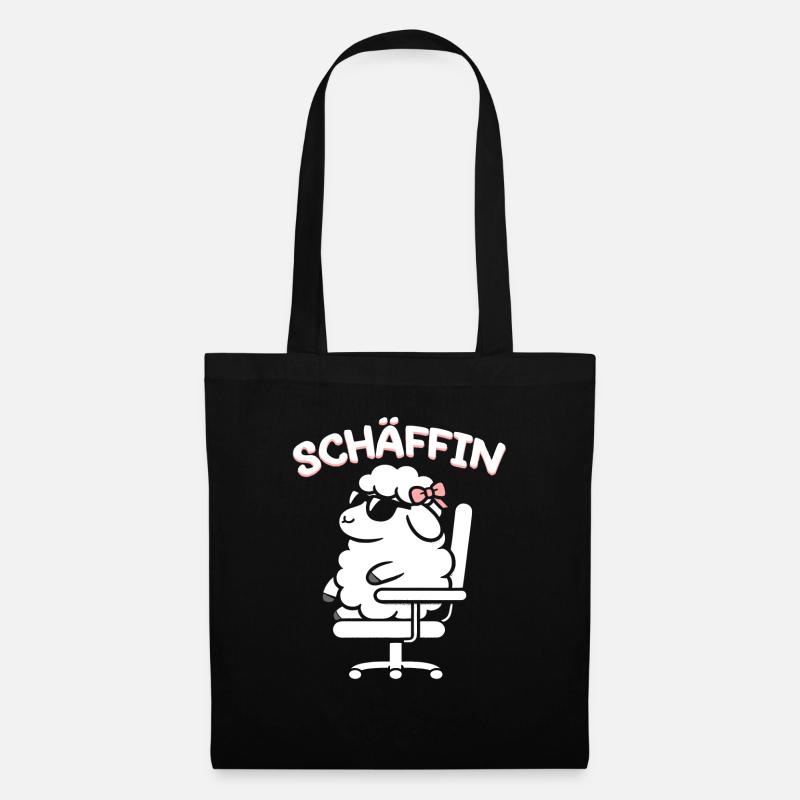Chef Chefin Schaf Geschenk Schäfin Spruch - Stoffbeutel - Schwarz
