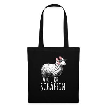Chef Chefin Schaf Geschenk Schäfin Spruch - Stoffbeutel - Schwarz - Vorne