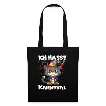 Karneval Kostüm Fasching Fastnacht - Stoffbeutel - Schwarz - Vorne