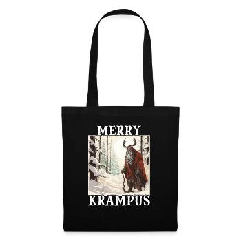Krampus T Gruseliger Weihnachtsmann Kramperl - Stoffbeutel - Schwarz - Vorne