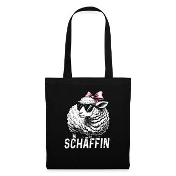 Chef Chefin Schaf Geschenk Schäfin Spruch - Stoffbeutel - Schwarz - Vorne
