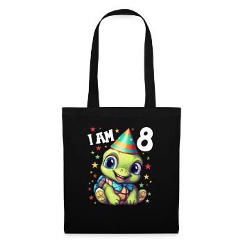 Je suis 8 Tortues Tortue 8e anniversaire - Sac en tissu - noir - Devant