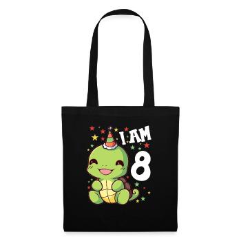 Je suis 8 Tortues Tortue 8e anniversaire - Sac en tissu - noir - Devant