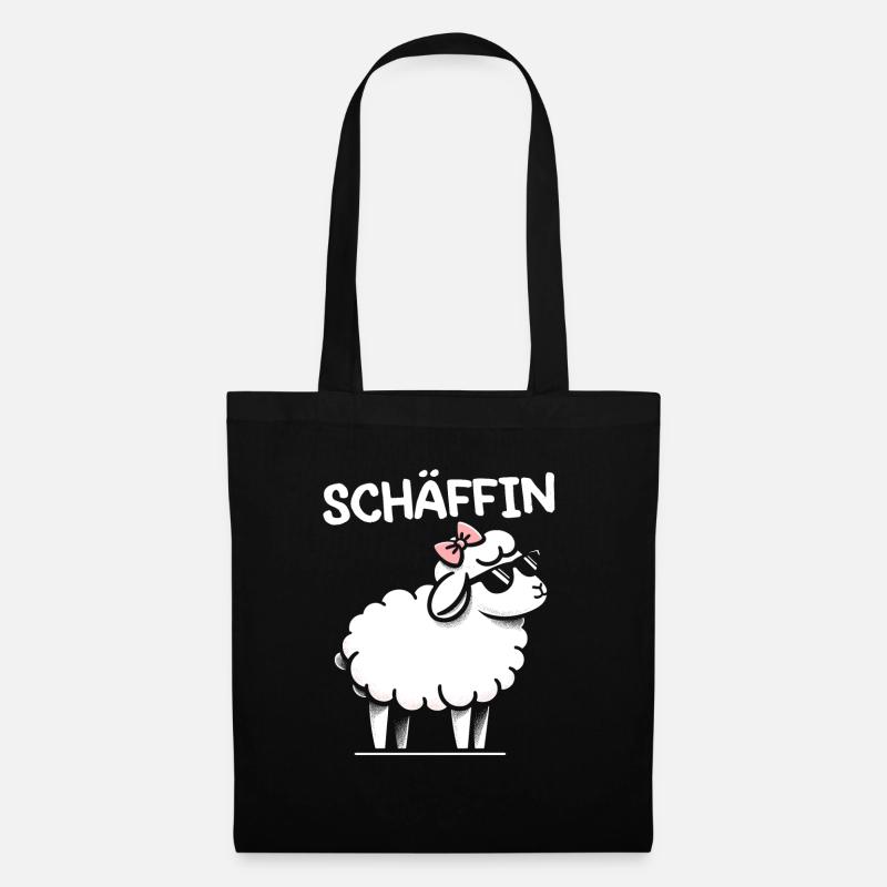 Chef Chefin Schaf Geschenk Schäfin Spruch - Stoffbeutel - Schwarz