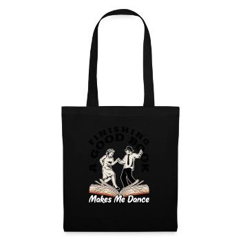 Finir un bon livre Joyeux lecteur - Sac en tissu - noir - Devant