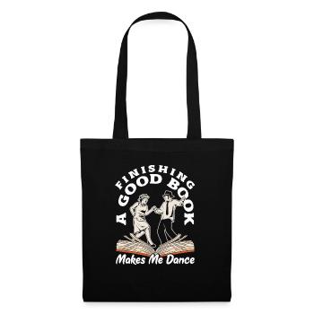 Finir un bon livre Joyeux lecteur - Sac en tissu - noir - Devant