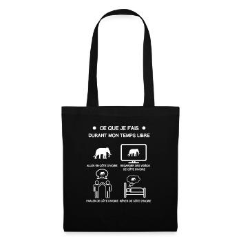 Elfenbeinküste Elefant Kostenloses Zeitreise-Geschenk - Stoffbeutel - Schwarz - Vorne