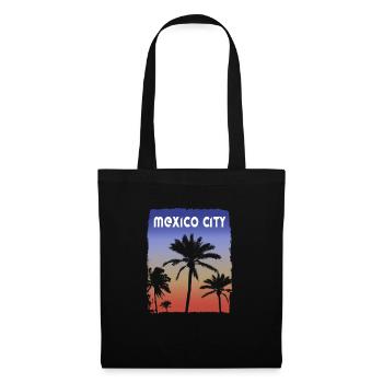 Mexiko-Stadt Mexiko Sonnenuntergang Urlaub Souvenir Palme - Stoffbeutel - Schwarz - Vorne