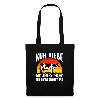 Kuh Bauer Bauernhof Kuhbauer Kühe - Stoffbeutel - Schwarz - Vorne