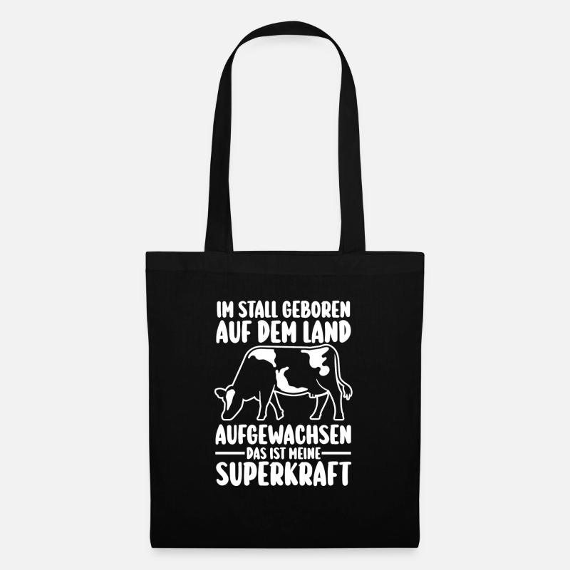 Kuh Bauer Bauernhof Kuhbauer Kühe - Stoffbeutel - Schwarz