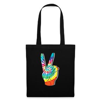 Groovy Tie Dye rétro des années 70 Hippie Vintage - Sac en tissu - noir - Devant