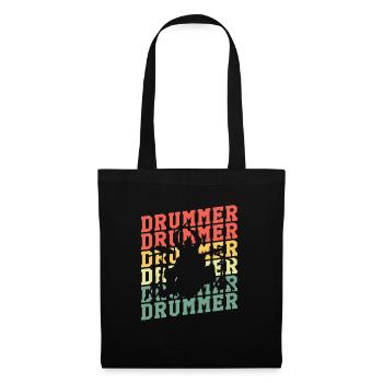 Cadeau de batteur Vintage - Sac en tissu - noir - Devant