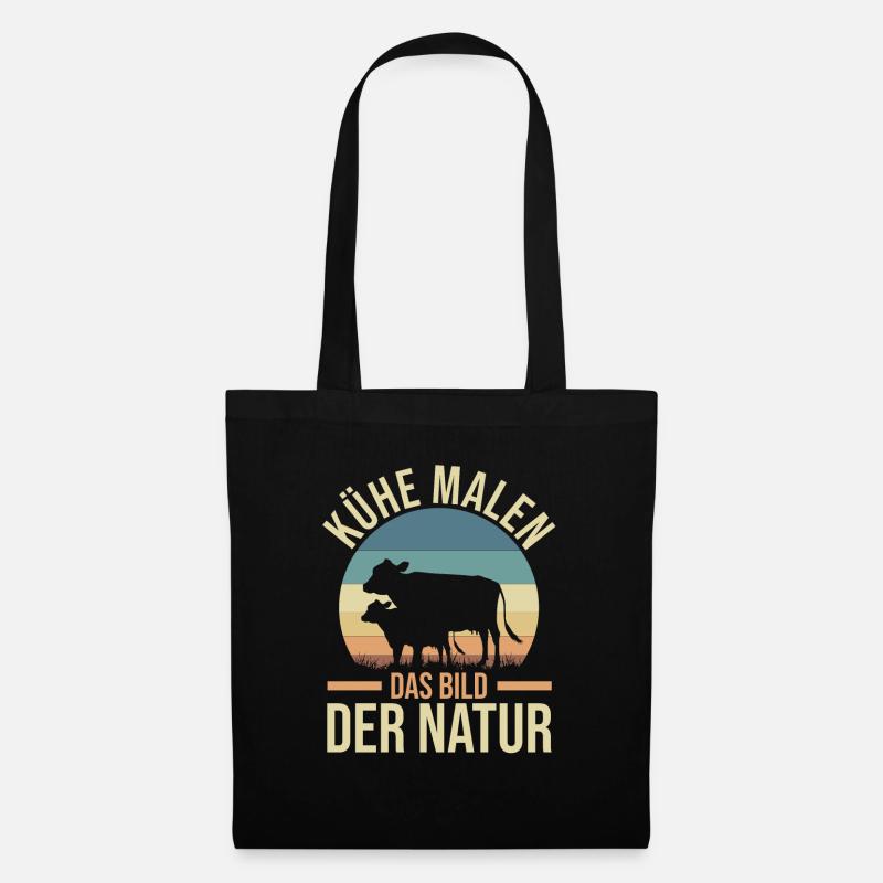 Kuh Bauer Bauernhof Kuhbauer Kühe - Stoffbeutel - Schwarz