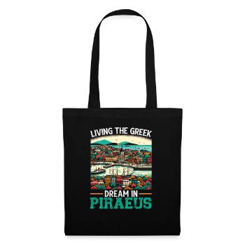 Piraeus Greece Travel Vacation Europe Greek Flag - Tote Bag - black - Front