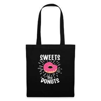 Donut sur le thème Donut pulvérisé drôle mignon - Sac en tissu - noir - Devant