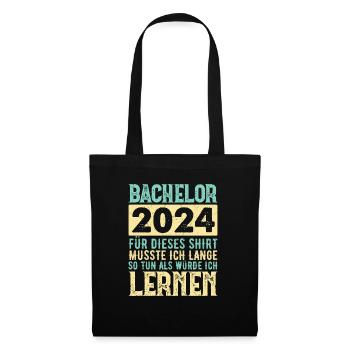 Bachelor 2024 Geschenkidee Abschluss - Stoffbeutel - Schwarz - Vorne