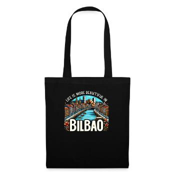 Bilbao Spain Travel Vacation I Love Bilbao Skyline - Tote Bag - black - Front