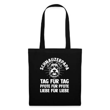 Hund Hundepapa Vater Schnauzerpapa Schnauzer - Stoffbeutel - Schwarz - Vorne
