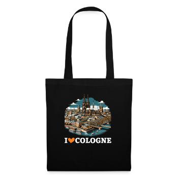 Cologne Allemagne Voyage Vacances J’aime Cologne - Sac en tissu - noir - Devant