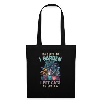 Je jardin, je pet chats plantes jardinier cadeau - Sac en tissu - noir - Devant
