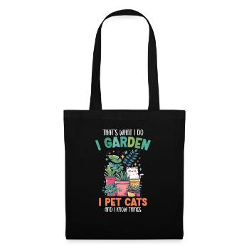 I Garden I Pet Cats Pflanzen Geschenk Gärtner - Stoffbeutel - Schwarz - Vorne