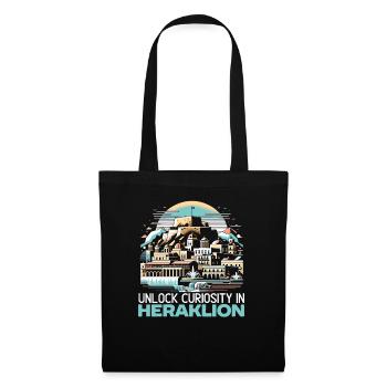 Héraklion Grèce Voyage Vacances Patrimoine Grec - Sac en tissu - noir - Devant