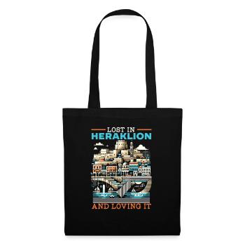 Héraklion Grèce Voyage Vacances Patrimoine Grec - Sac en tissu - noir - Devant