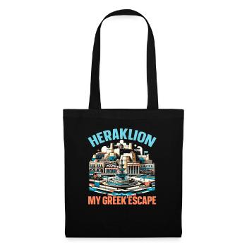 Héraklion Grèce Voyage Vacances Patrimoine Grec - Sac en tissu - noir - Devant