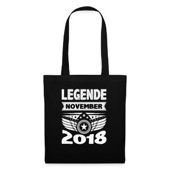 Novembre 2018 Légende depuis 5 ans Homme Femme - Sac en tissu - noir - Devant