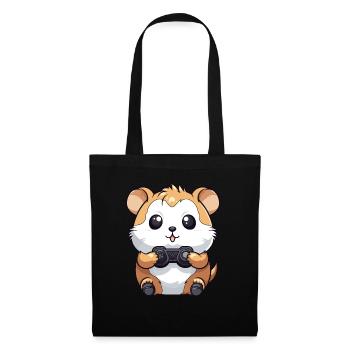 Cute Hamster Gamer Funny Gaming Hamster - Tote Bag - black - Front
