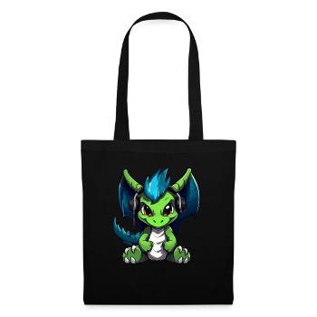Cute Dragon Gamer Gaming Dragon Lover - Tote Bag - black - Front