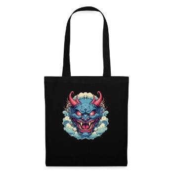 Japanese Hannya Demon Samurai Warrior Oni Mask - Tote Bag - black - Front