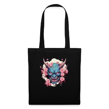 Japanese Hannya Demon Samurai Warrior Oni Mask - Tote Bag - black - Front