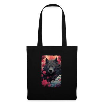 Spirit Wolf Fox Aesthetic Japanese Kitsune - Tote Bag - black - Front