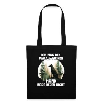 Lustiges Hundehalter Outfit für Wanderungen und - Stoffbeutel - Schwarz - Vorne