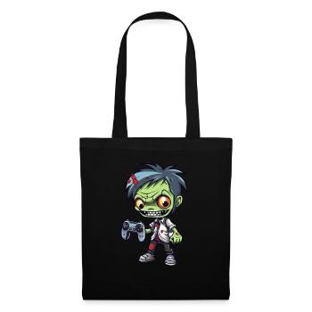 Mignon Zombie Joueur Gaming Zombie Lover - Sac en tissu - noir - Devant