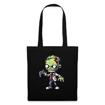 Mignon Zombie Joueur Gaming Zombie Lover - Sac en tissu - noir - Devant