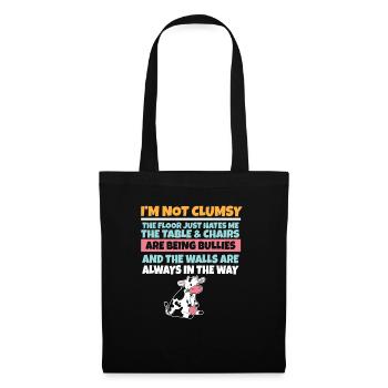 I'm Not Clumsy The Floor Hates Me Foolish Cow - Tote Bag - black - Front