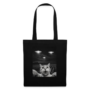 Funny Cats Selfie In Front Of UFOs Cat UFO - Tote Bag - black - Front