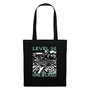 Anniversaire Niveau 28 Jeux débloqués et jeux - Sac en tissu - noir - Devant