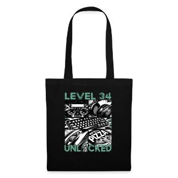 Niveau d’anniversaire 34 Jeux et joueurs débloqués - Sac en tissu - noir - Devant