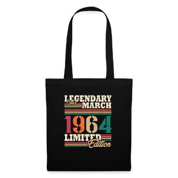 Vintage 1964 Mars Cadeau Anniversaire Rétro - Sac en tissu - noir - Devant